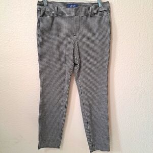 Old Navy Pixie Mid Rise Black and White Checkered Women's Pants Cropped Ankle 8